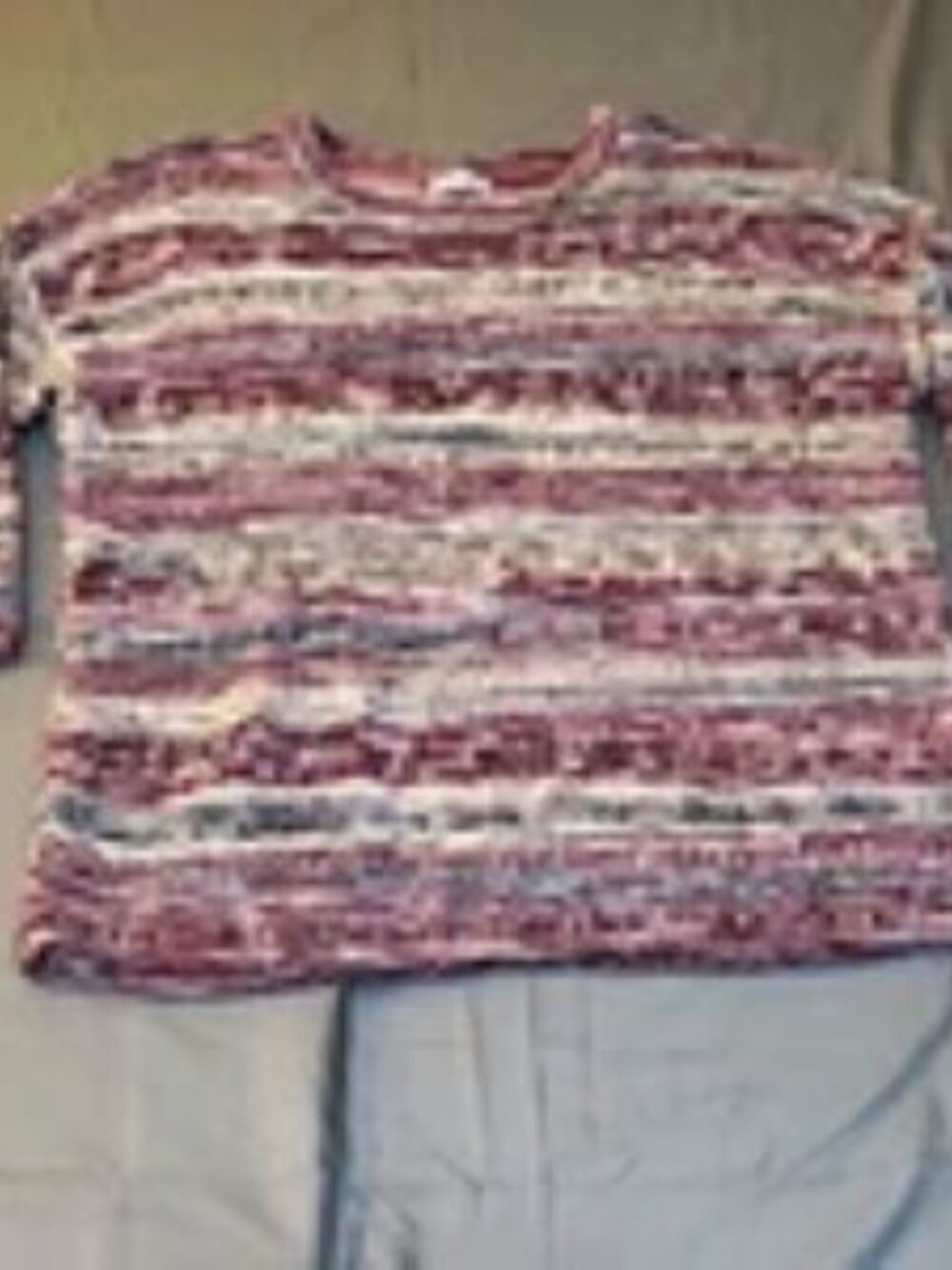 J Jill Women’s Multicolor Striped Knit Crew Neck Sweater 3/4 Sleeve Medium